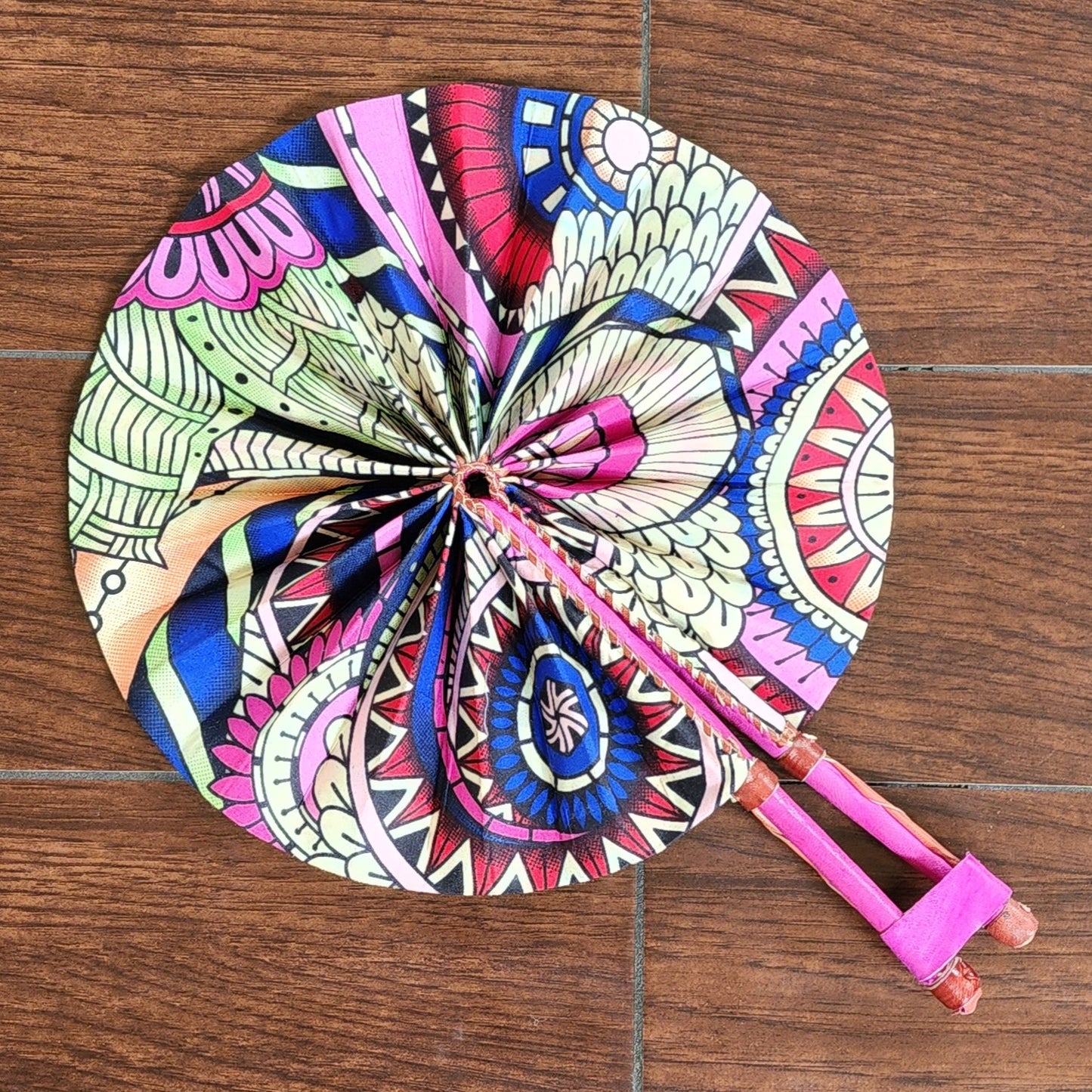 Multi-colored Ghana Hand Fan