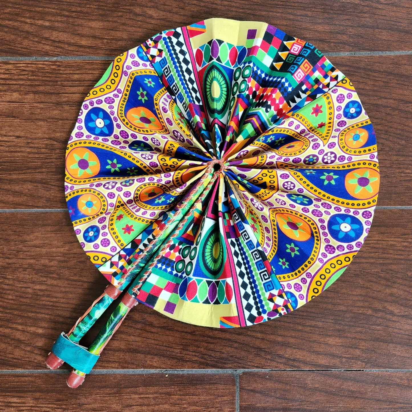 Multi-colored Ghana Hand Fan