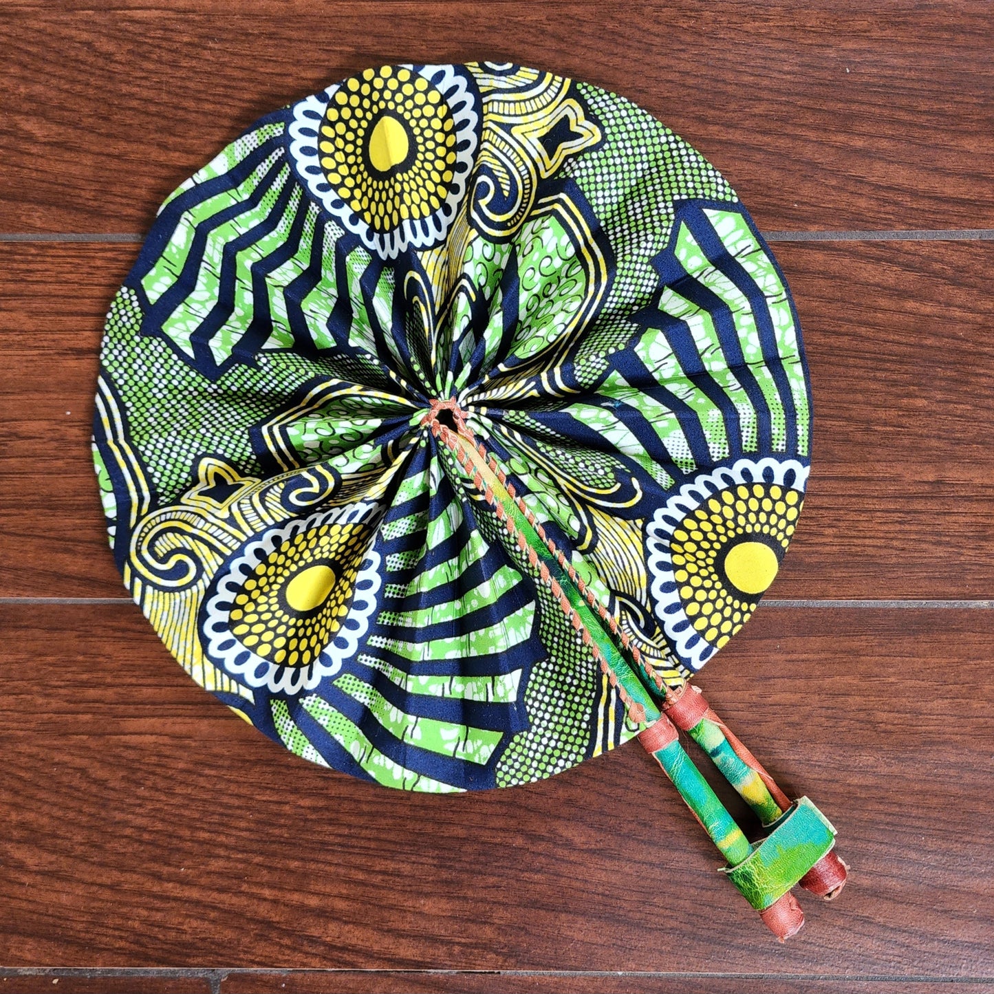 Green and black Ghana Hand Fan