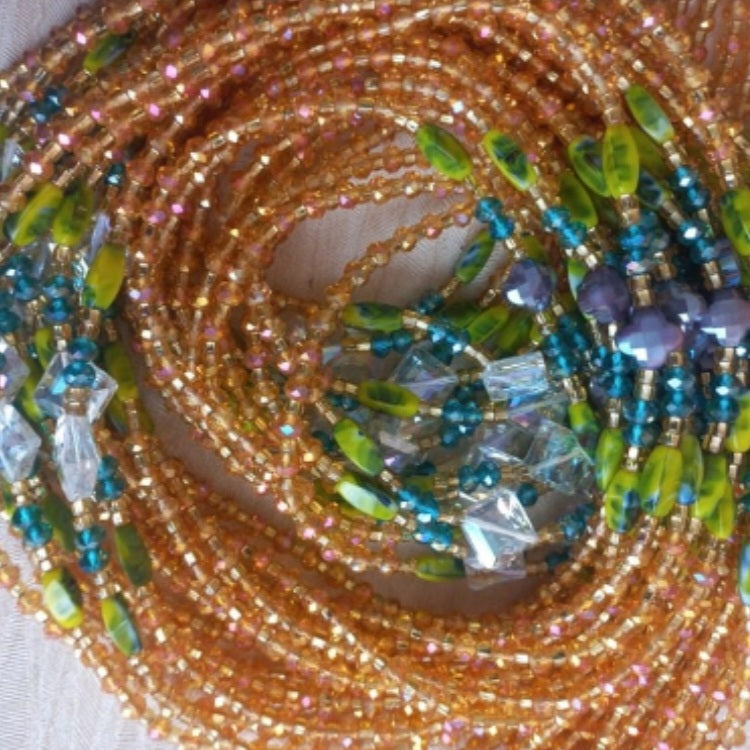 Orange Iridescent Ghana Waistbeads