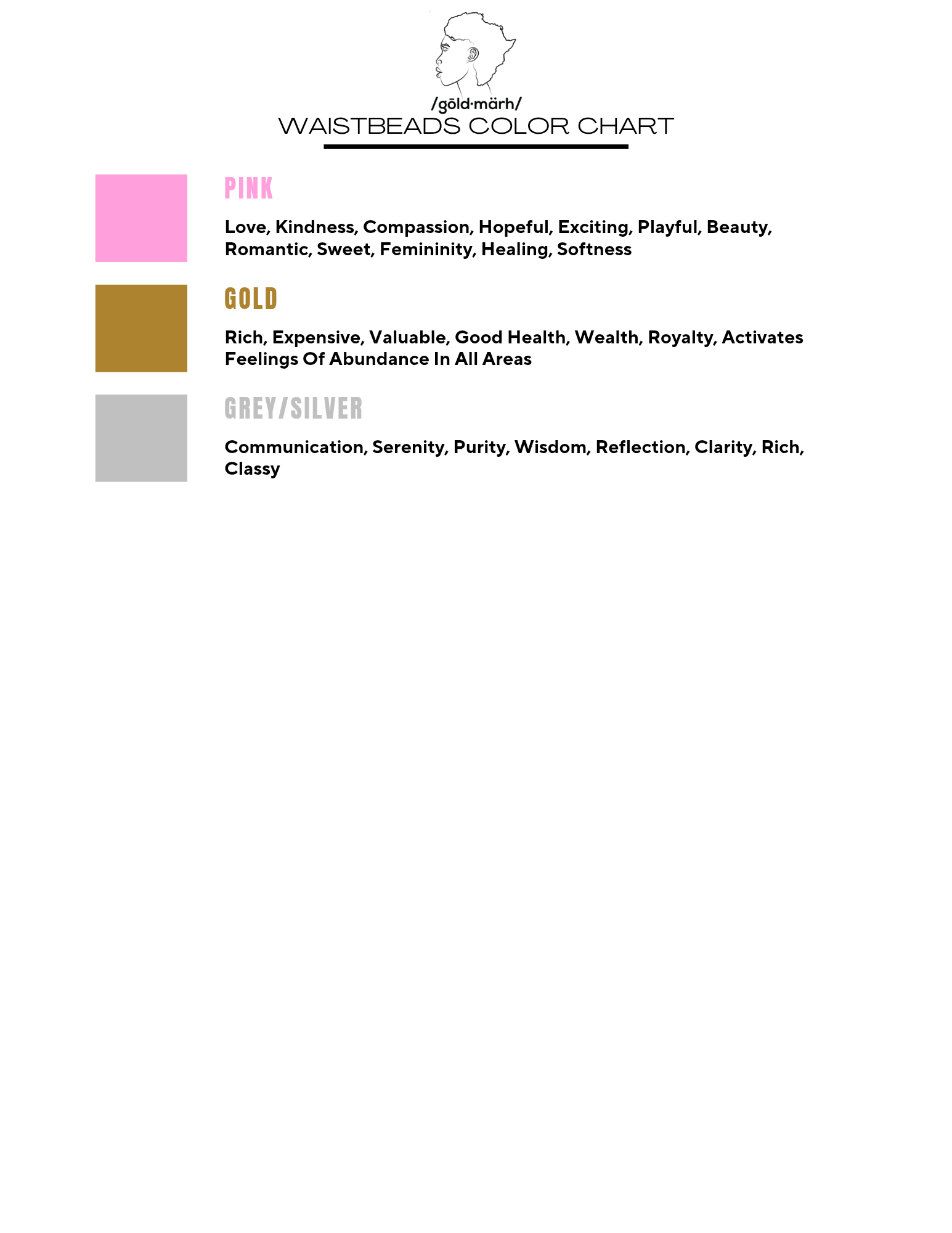 waistbeads color chart