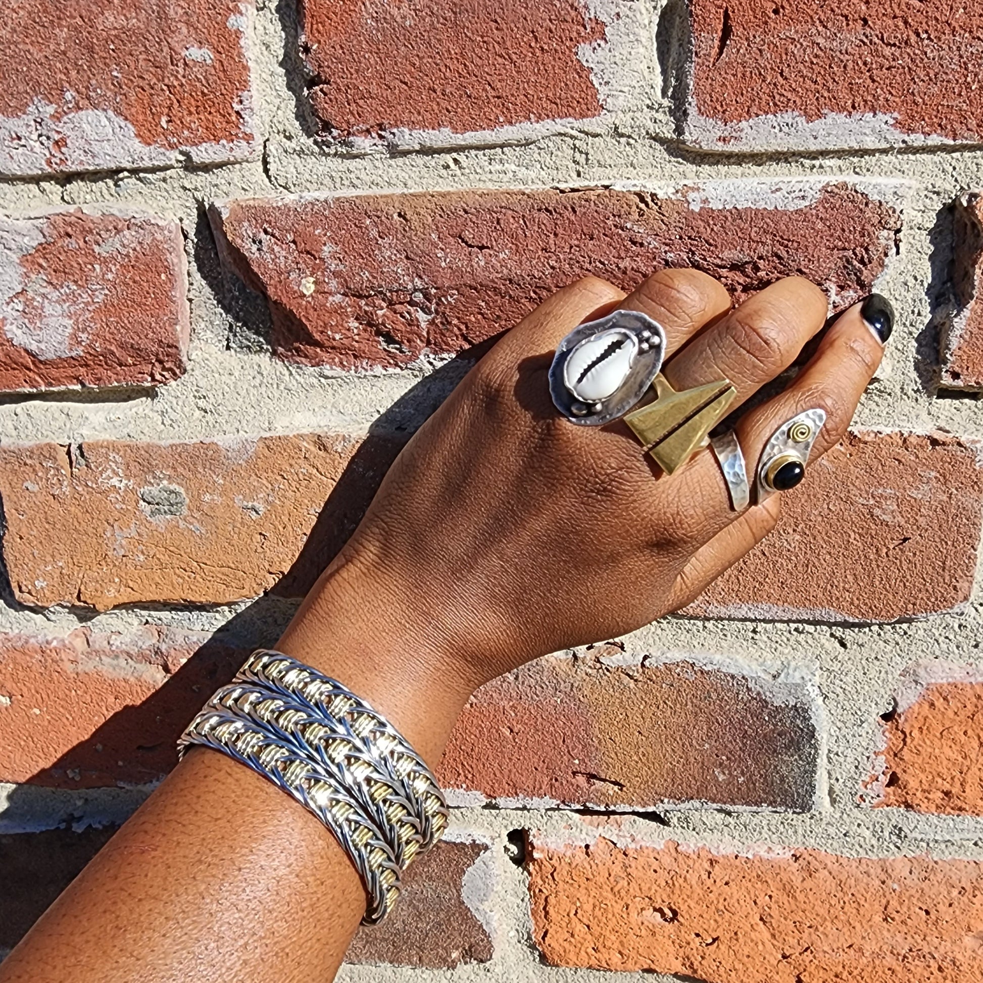 Aluminum and brass bracelets 